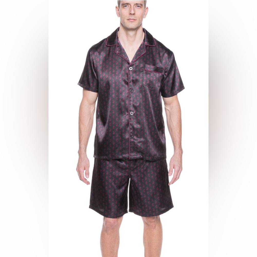 Men’s Twin Boat By Noble Mount Satin Pajama Short Set